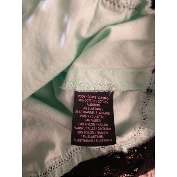 Victoria's Secret Mint Green Botton Down Body Suit Lace Up Size SP - Picture 11 of 11